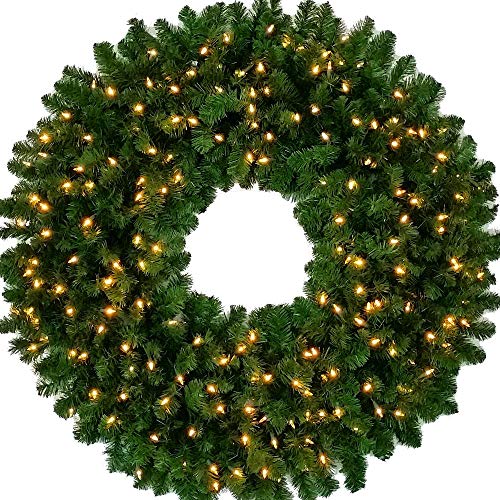 4 Foot Incandescent Christmas Wreath - 48 inch - 200 UL Certified Lights - Indoor - Outdoor - ACWreaths