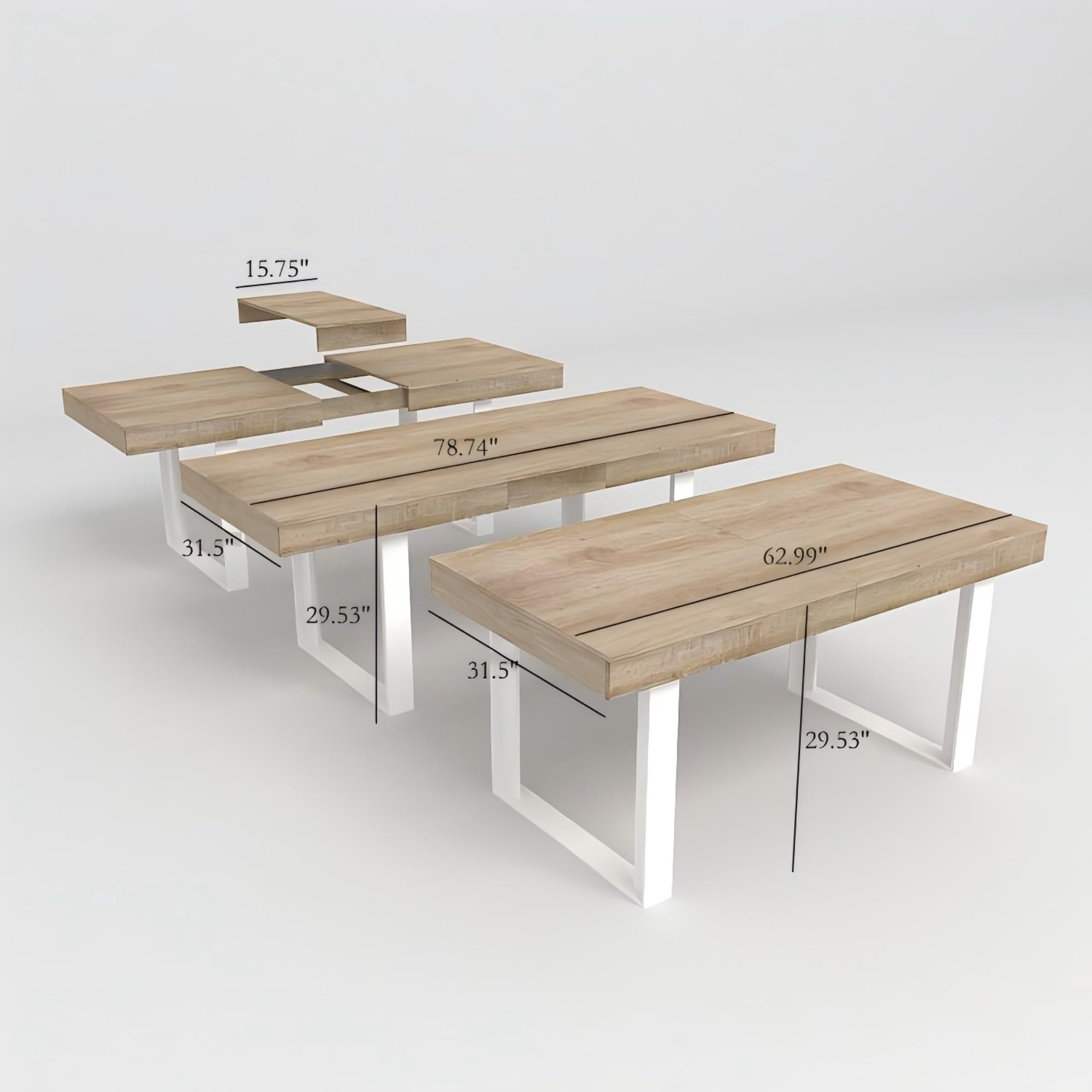 Amazon.com - KEIKI 62.99'' to 78.7'' Extendable Dining Table