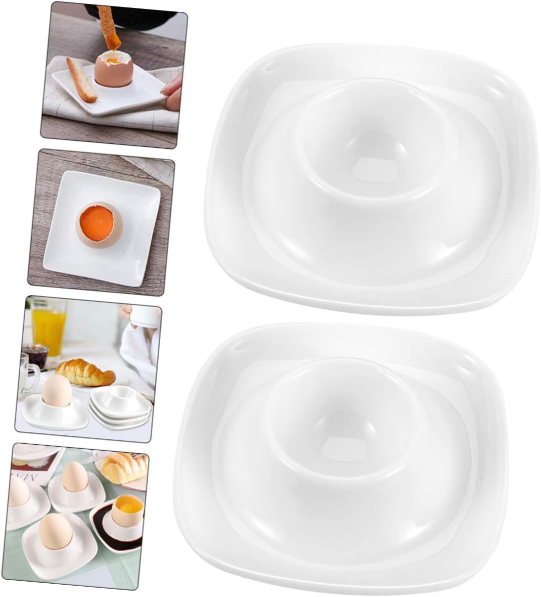 2pcs Creative Ceramic Egg Cups for Soft Boiled Eggs for Daily Use Dishwasher Safe Kitchen Accessories for