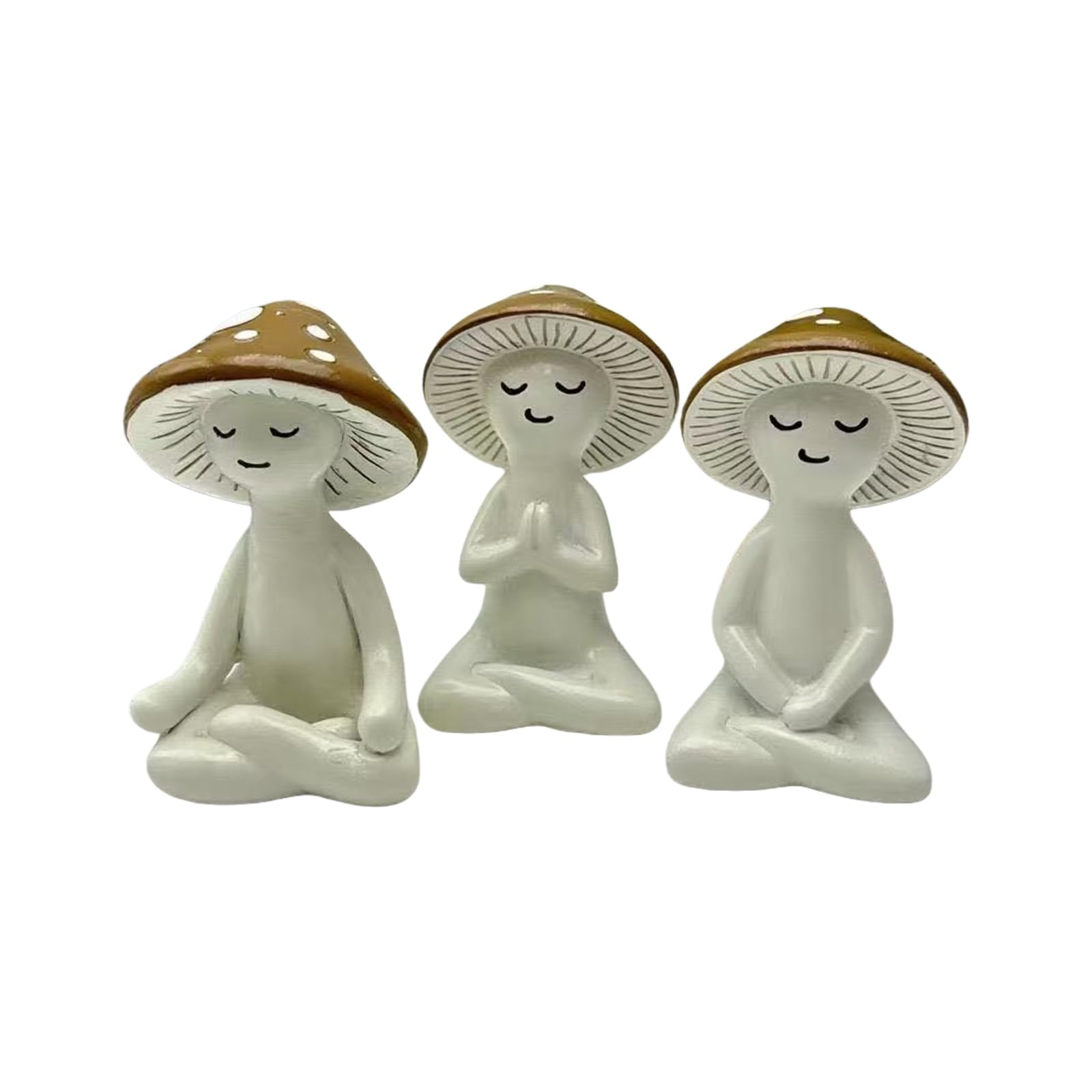 Tsophreniq Resin Meditations Mushroom Figurines Garden Mushroom Statue Landscape Decors Mushrooms Figurines Sculpture Centrepieces Resin Garden Decor