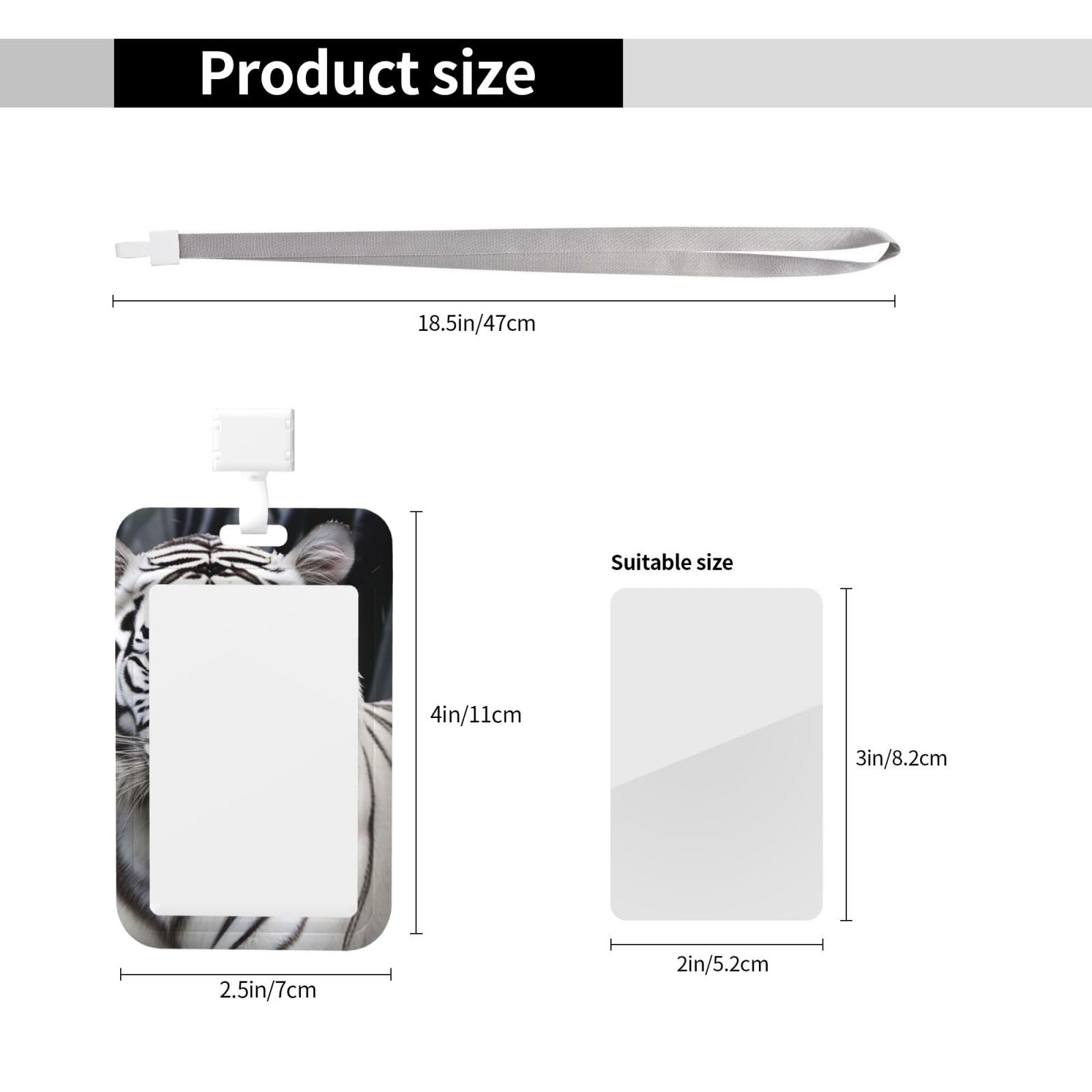 Porte-badge D'identification Avec Cordon En Plastique, Motif Lion, Tigre, Léopard Et Papillon Avec Fenêtre Transparente Pour Infirmière, Médecin, Fournitures De Bureau