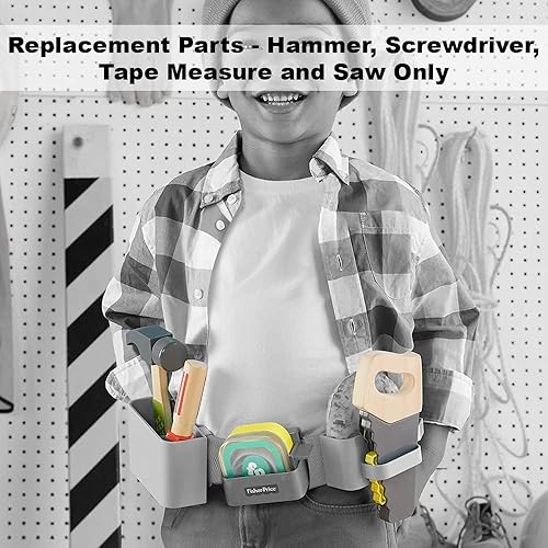 Miniatura 5 de Piezas de repuesto para cinturón de herramientas Fisher-Price DIY - GGT60  Martillo de simulación de repuesto, destornillador, cinta métrica y sierra