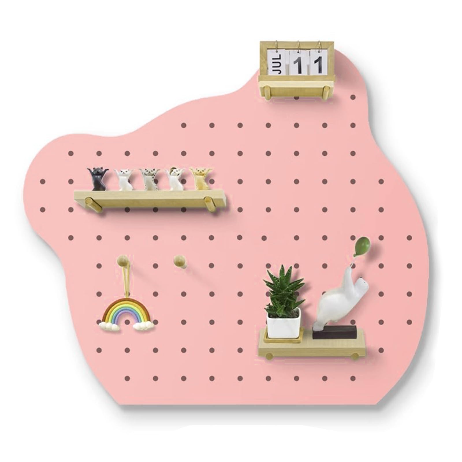 Stecktafel-Display mit Regal und Haken, kleine Wand-Stecktafel-Organizer für Schlafzimmer, Garage, Wohnzimmer, Büro, Spielzimmer – vielseitige Aufbewahrungslösung