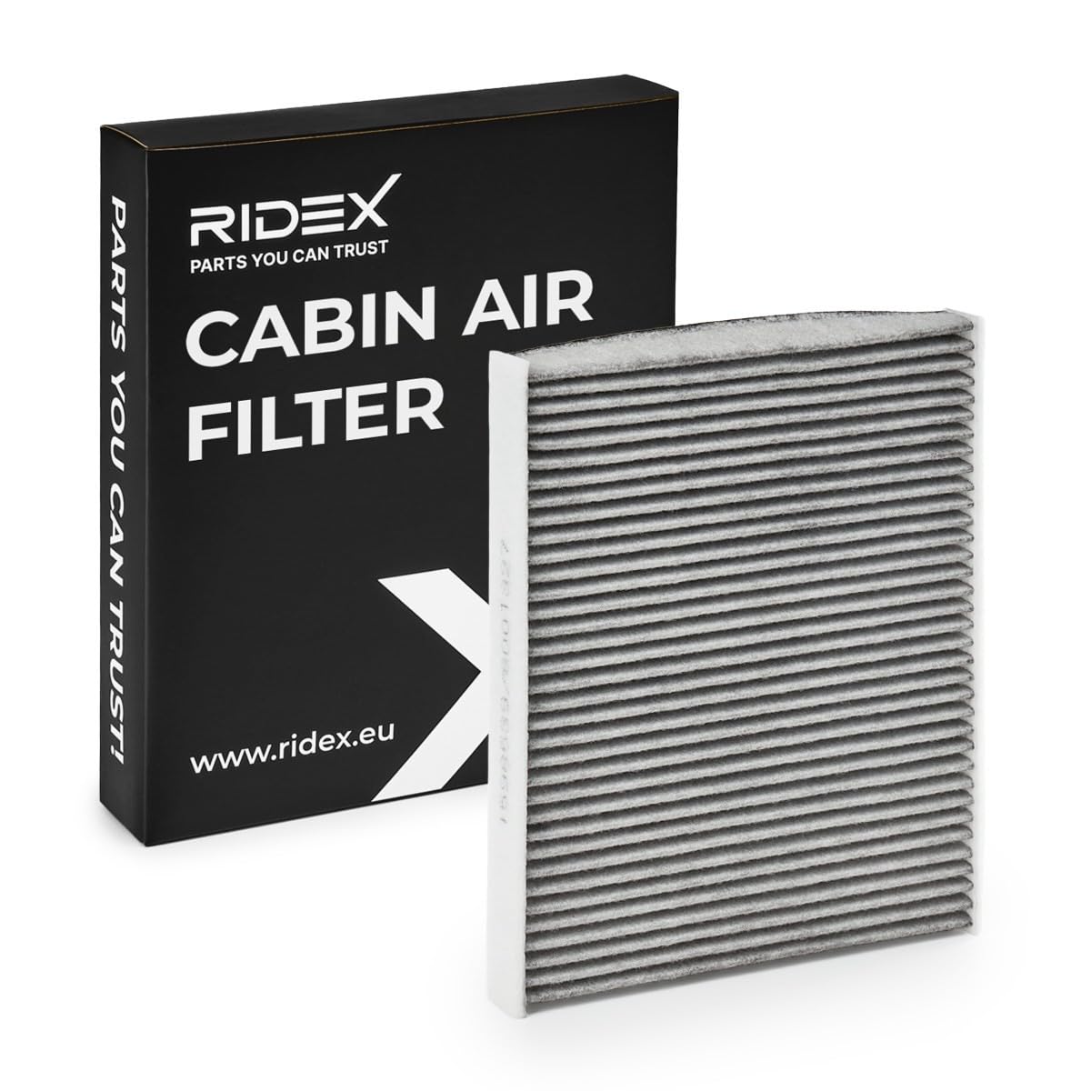 Filtr Kabinowy RIDEX 424I0133 W: 22 mm S: 190 mm D: 240 mm Kompatybilny z FORD Tourneo Courier V769 MPV N1P ECOSPORT Fiesta Mk6 Hatchback JA8, JR8 Tourneo Courier MPV B-MAX JK
