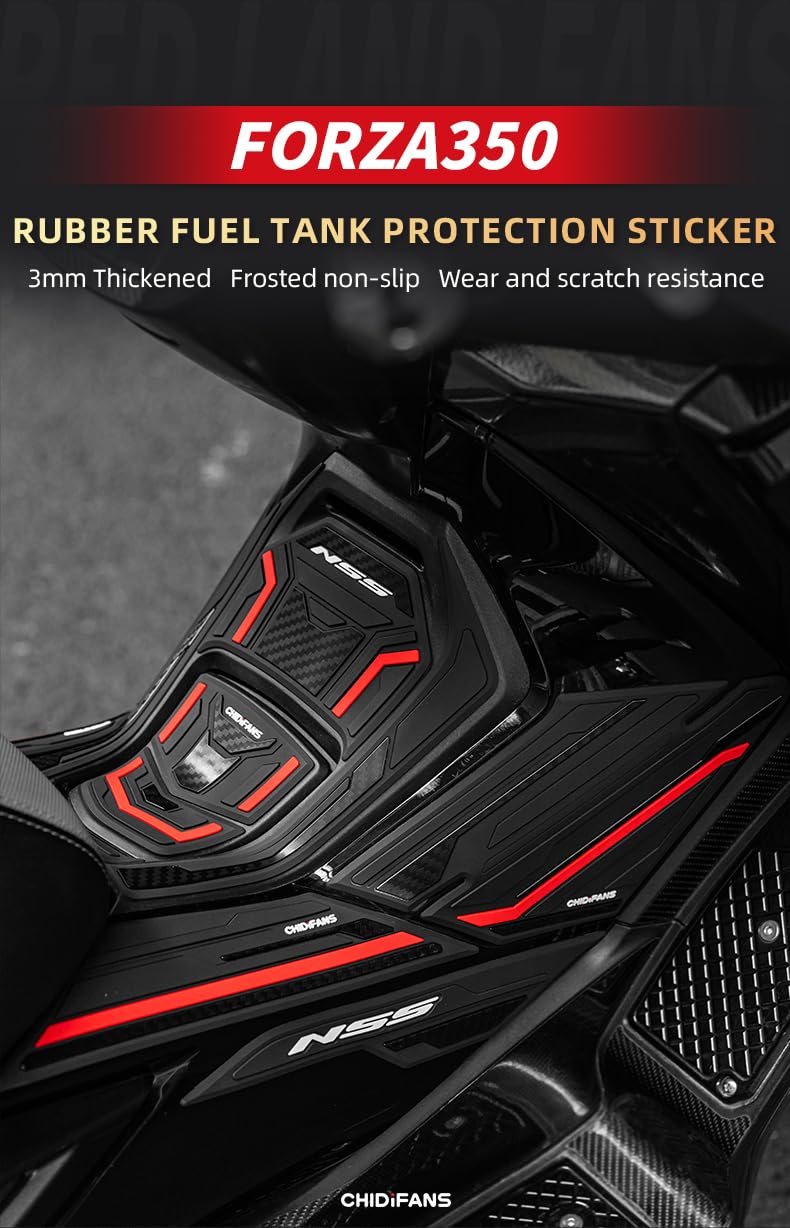 per Honda Forza 350 | Adesivi di protezione per serbatoio del gas in gomma di alta qualità, adesivi antiscivolo ispessiti, resistenti ai raggi UV, kit decorativo per serbatoio carburante (set completo