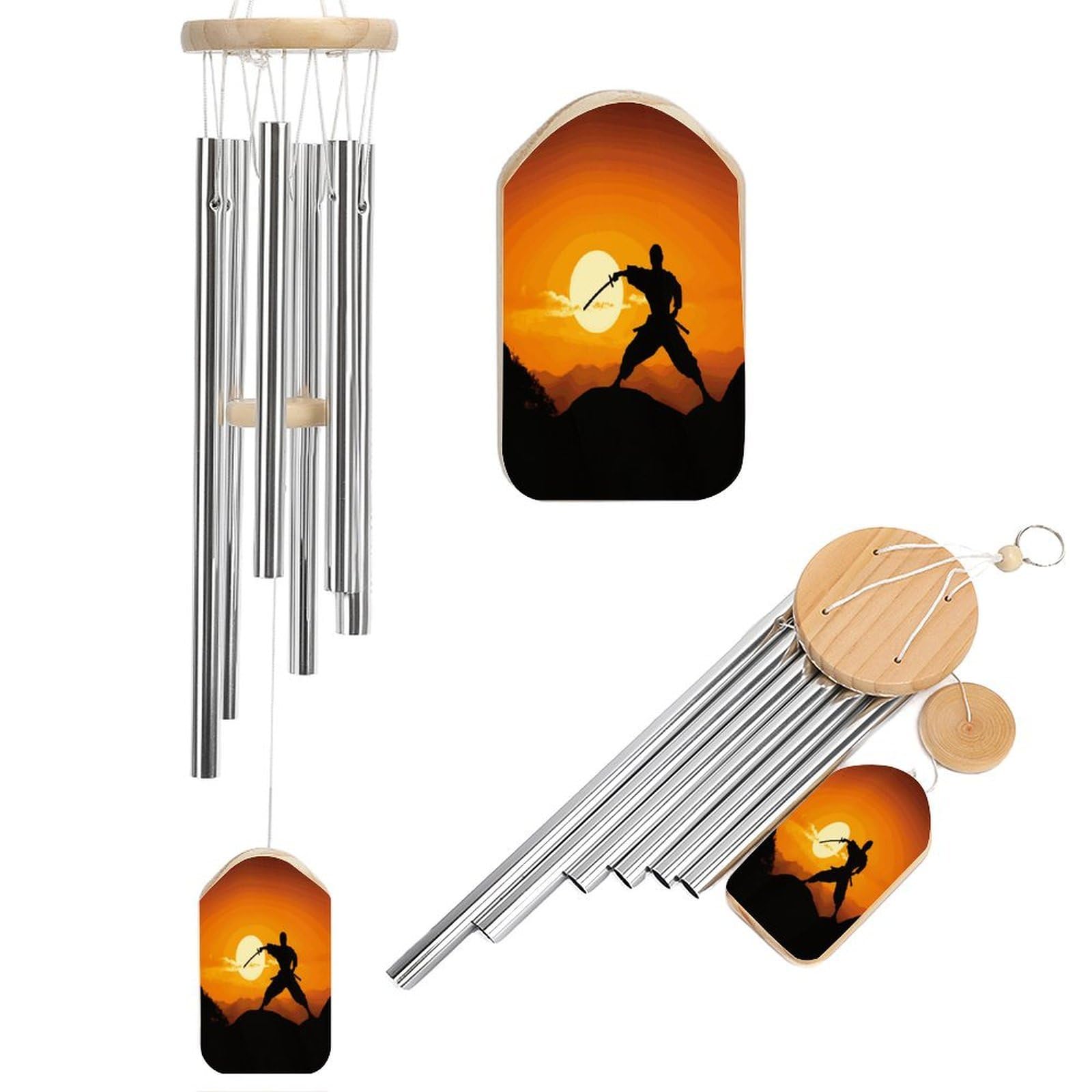 Adfgyerh Style Sun Karate Silhouette Wind Chimes For Outside, Memorial Windchimes Deep Tone Soothing Melodic Tones, Sympathy Wind Chimes For Patio Home Or Garden Decor