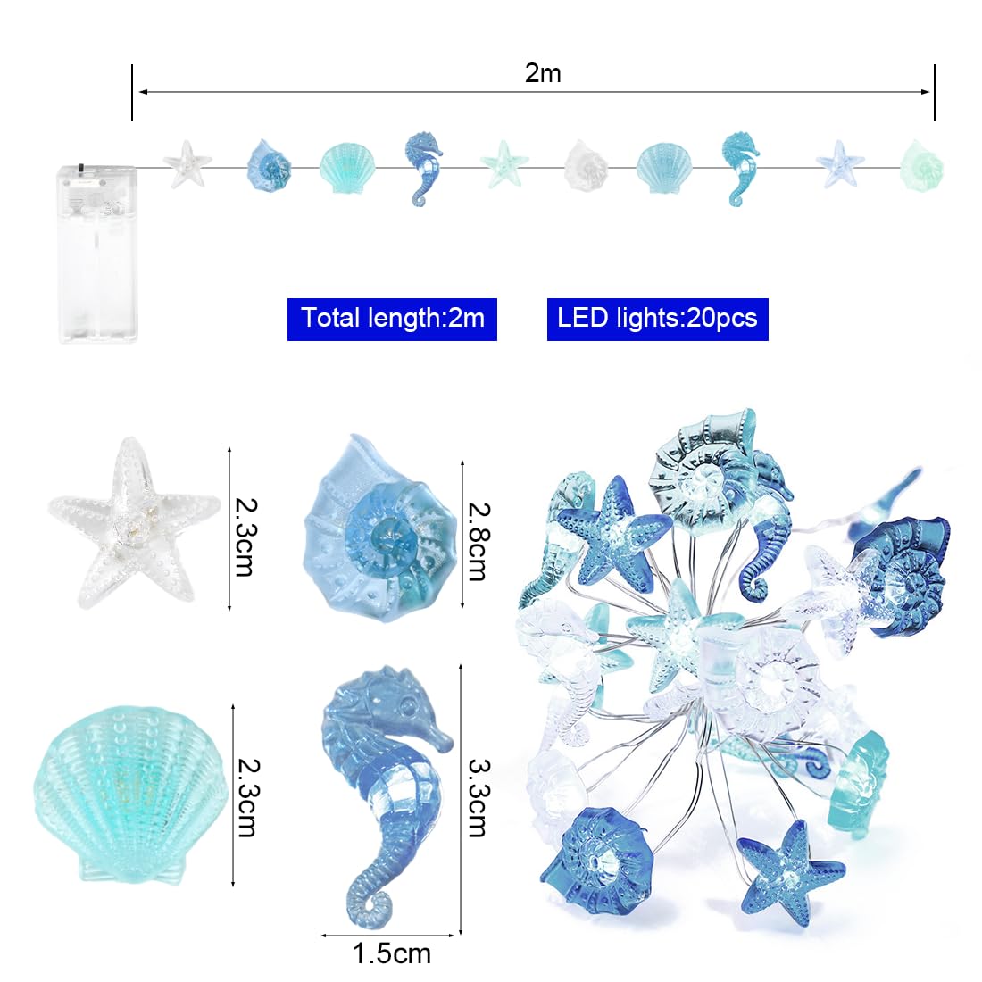 Guirlande Lumineuse Animaux Marins 3m, Fairy Lights Decoration,Guirlandes Lumineuses Interieur,pour Chambre à Coucher,Chambre D'enfant | Leroy Merlin