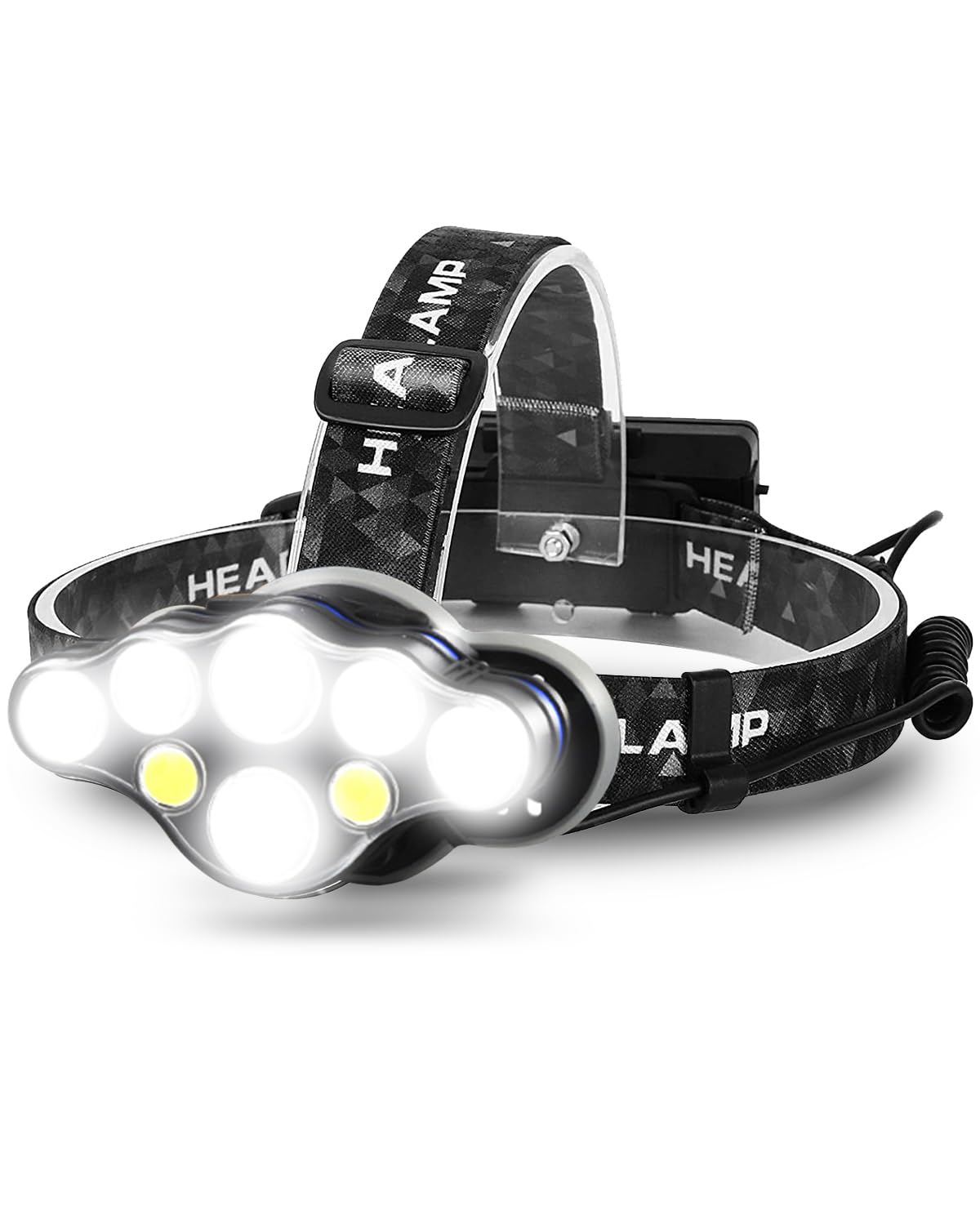 Coyonce Torcia Frontale, Versione Aggiornata 2024, 18000 Lumen con 8 Modalità di Illuminazione, Lampada Impermeabile IPX5, Lampe Frontale Regolabile e Ricaricabile Adatta per la Corsa, Nero