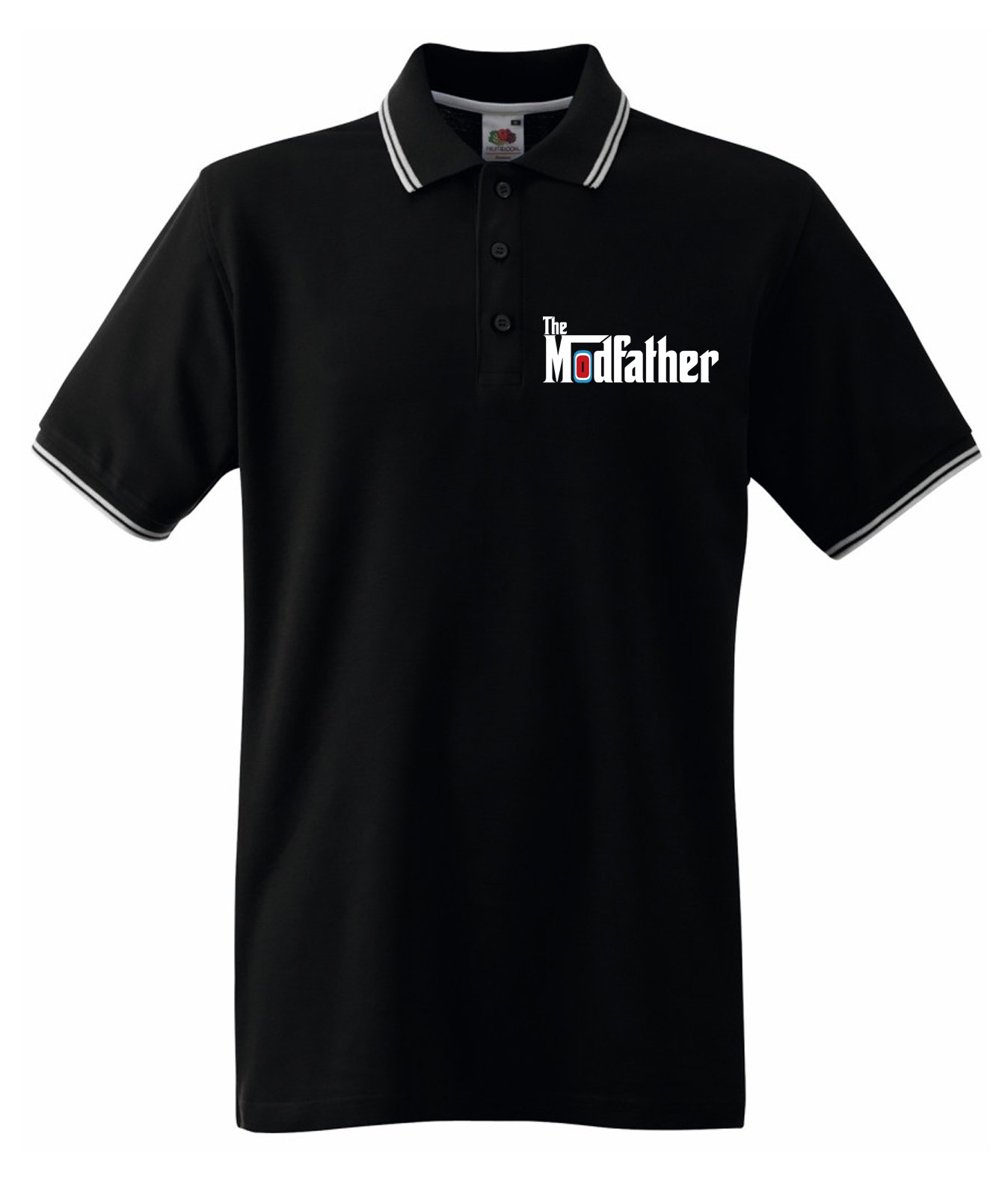Tribal T-Shirts Men's Black The Modfather Mod Tipped Polo T-Shirt (2Xl, )