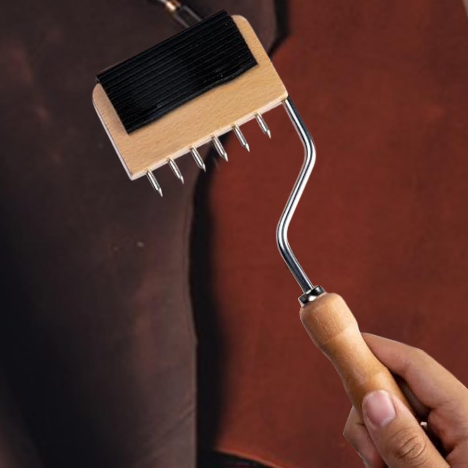 Tensor de correas, herramienta para tapicería cerca del marco, herramienta de estiramiento con mango de madera para alfombras, hogar, lienzo, cintas y