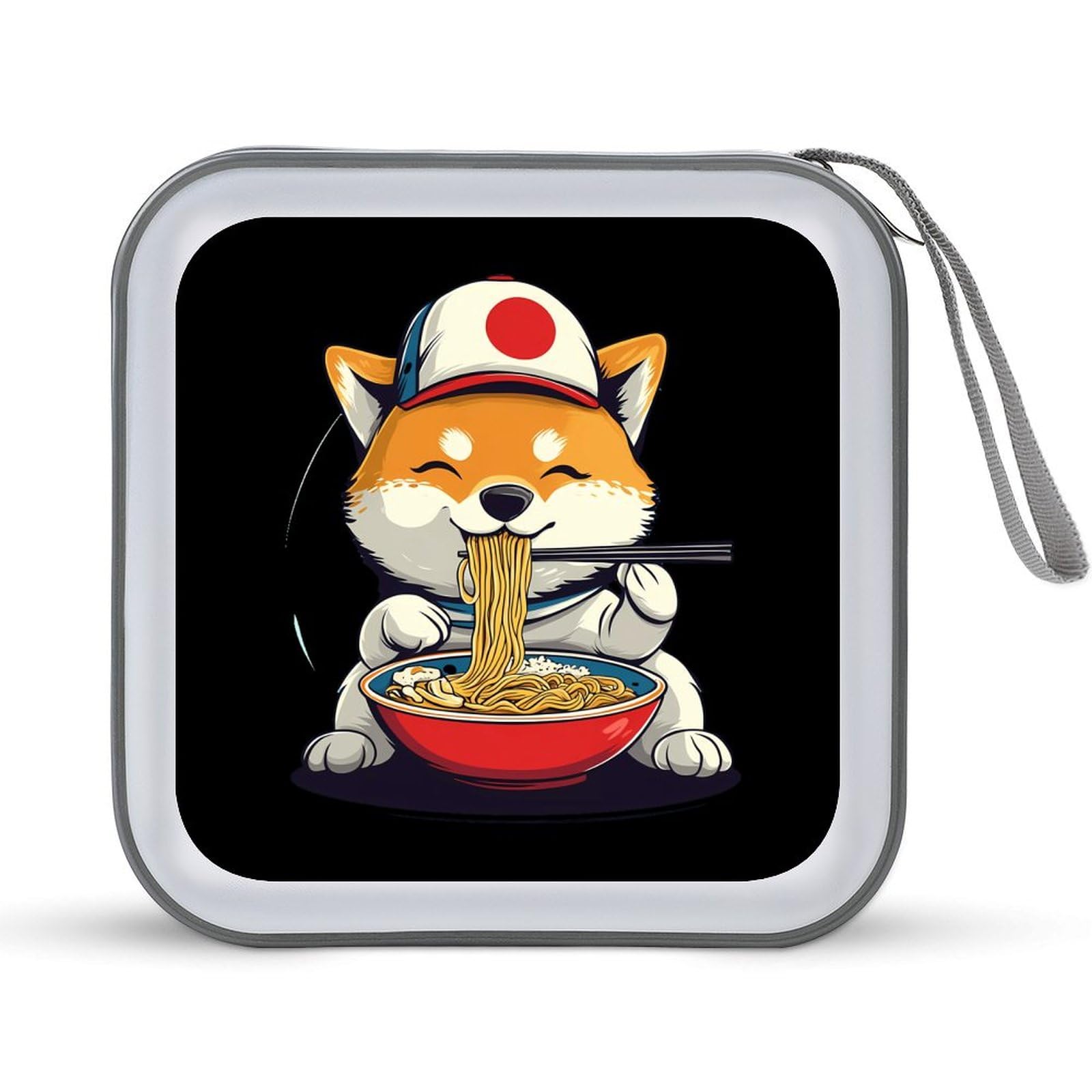 Shiba Dog Japanese Ramen CD Case Portable DVD Holder Storage Organizer for Home Travel