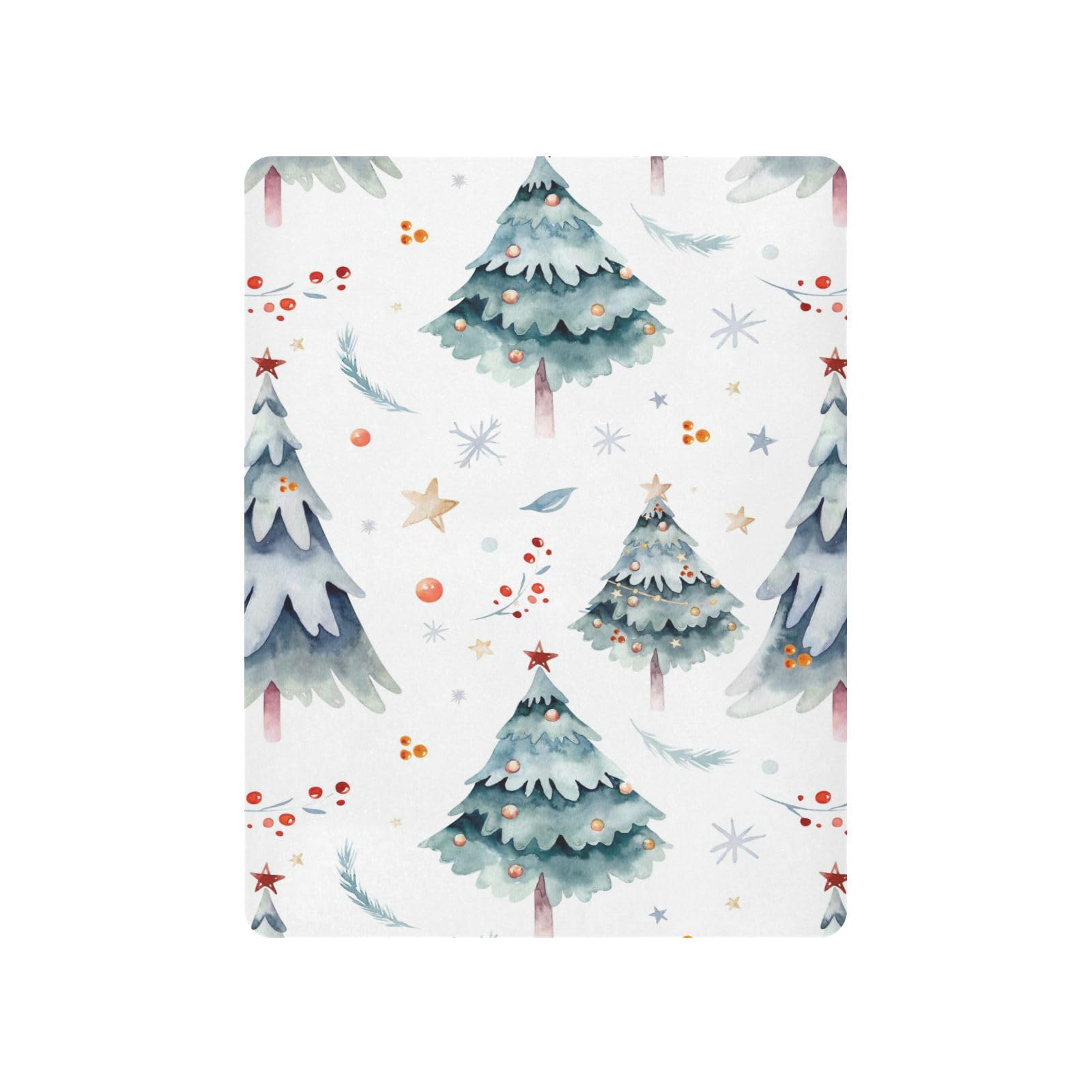 Moudou Christmas Tree Playard Sheet for Boy Girls, Soft Breathable Fitted Toddler Sheet for Standard Playard Bed Mattress, 39 x 27 x 5 Inch