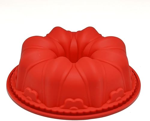 Molde de silicona para tartas de 9.8 pulgadas para hornear, molde para tartas, molde antiadherente para hornear, tubo estriado, para amantes de la