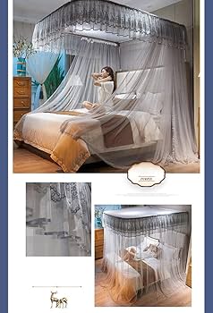 Amazon｜天蓋 カーテン モスキートネット蚊帳 家庭用寝室用のU字