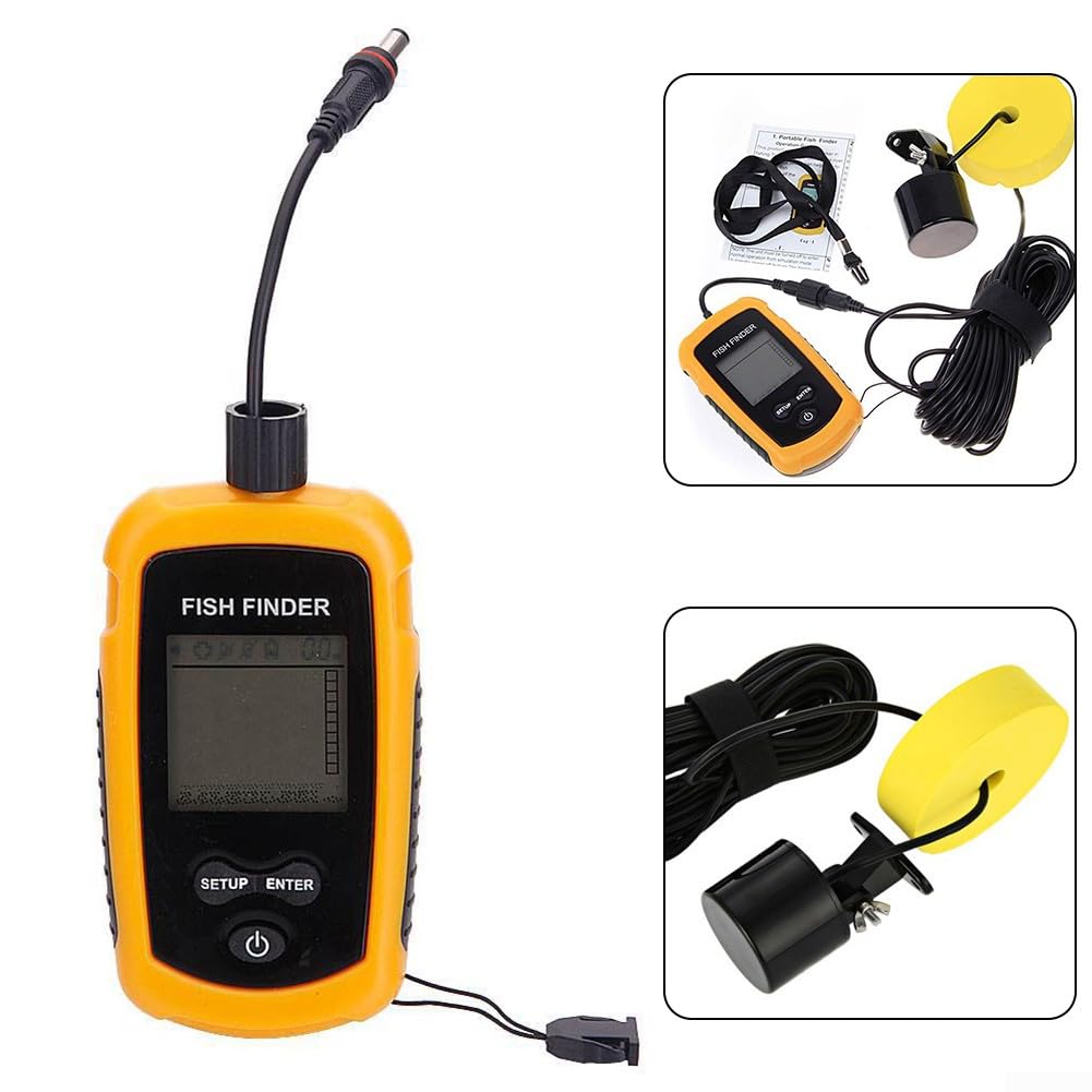 Détecteur de pêche filaire Sonar Alarme de pêche pour détection de profondeur de poisson Portable Sonar Fish Finder Fishfinder Plage de détection de profondeur