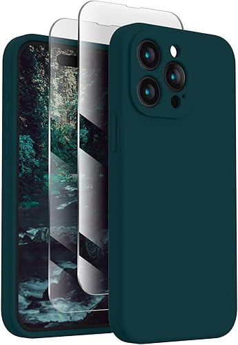 Miniatura 131 de FireNova Funda para iPhone 14 Pro, funda de silicona mejorada [protección de cámara] con [2 protectores de pantalla], forro interior de microfibra
