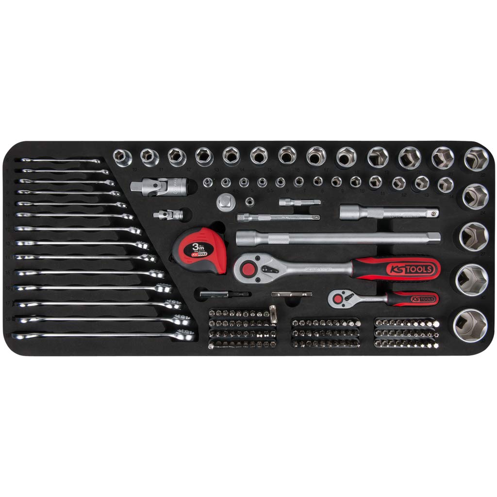 KS Tools 713.0155 Juego de llaves de vaso y llaves combinadas TOOLBOX, 154 pzs