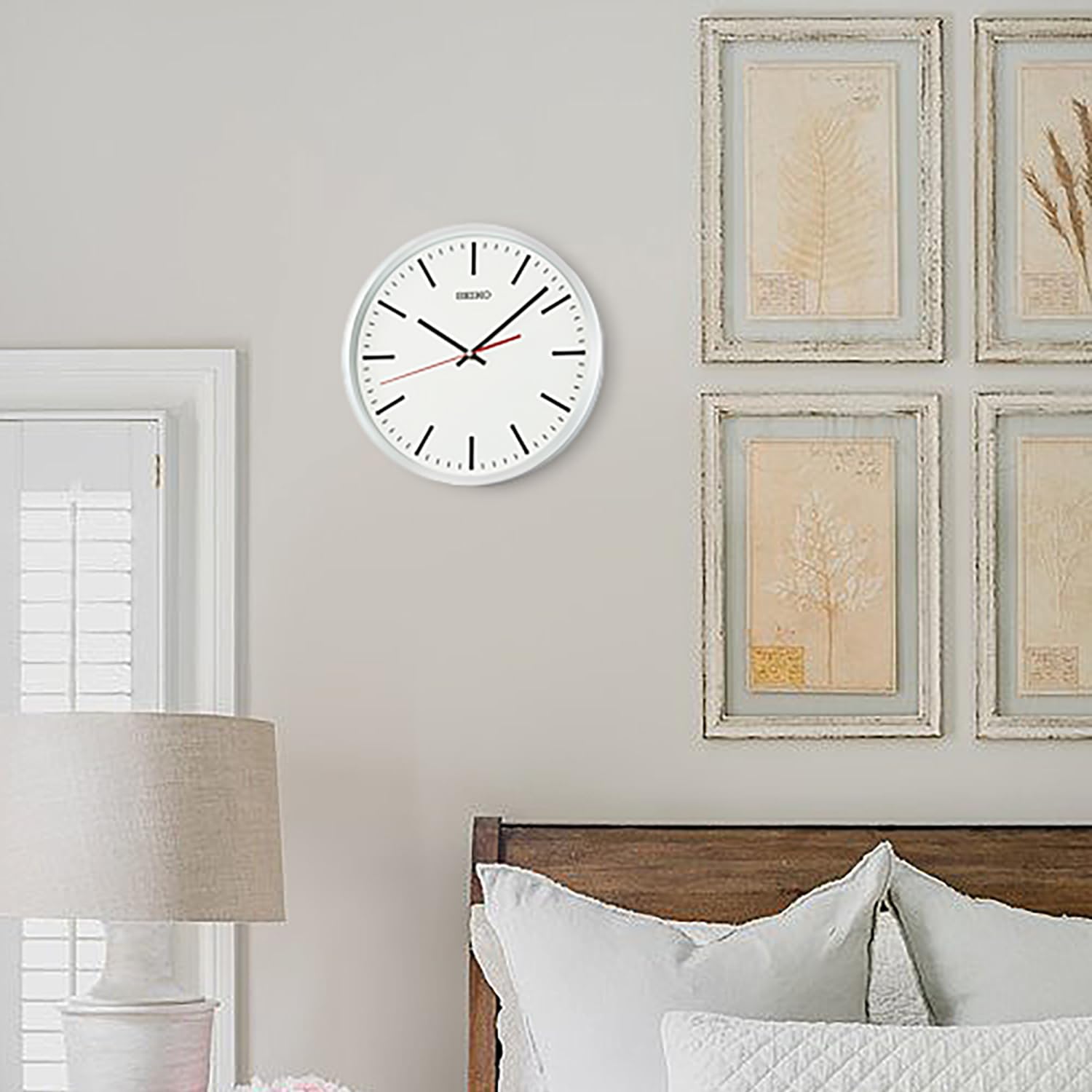 Amazon.com: SEIKO QXA861ALH Non Ticking Wall Clock, White, 12