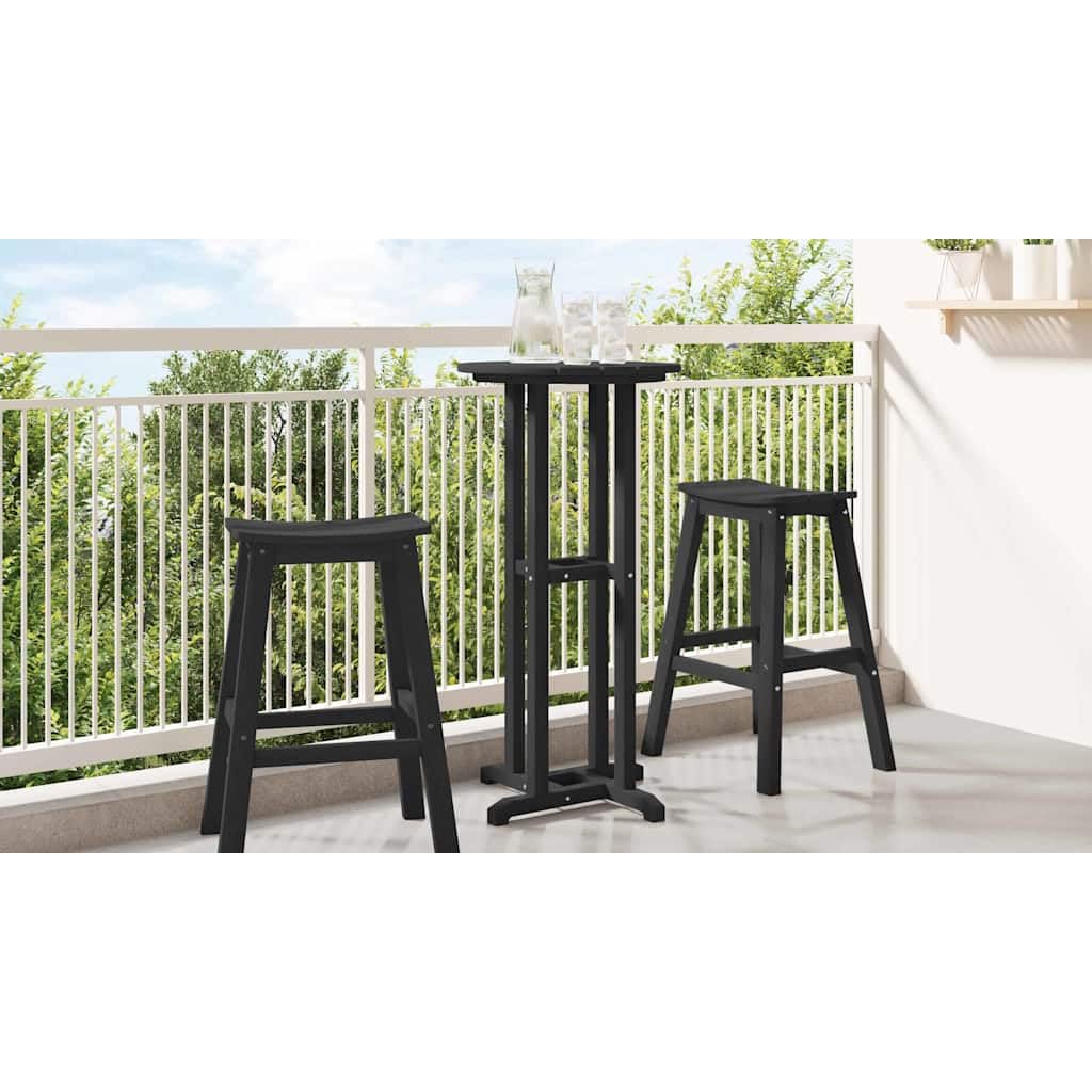 SXZenSpace Outdoor Bar Table Black 55 x 107 cm Polyethylene Garden Bistro Modern Design Durable & Minimalist for Patio Balcony Terrace