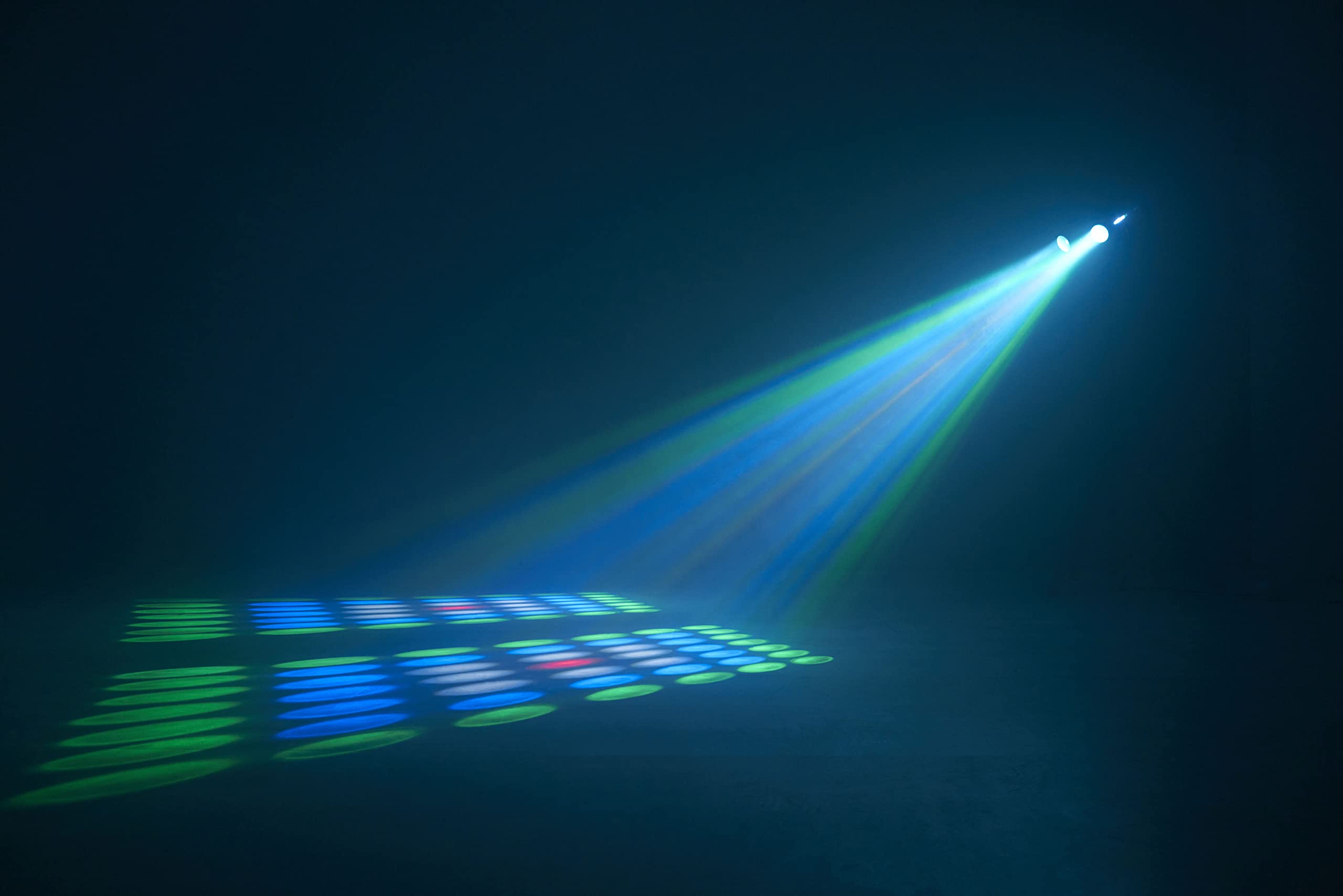 Lenco LFM-110 Dual Matrix RGB Partylicht - mit Nebelmaschine - integrierte Lichtshowprogramme - 1 Liter Fassungsvermögen für Nebelflüssigkeit - Nebel-Timer - schwarz