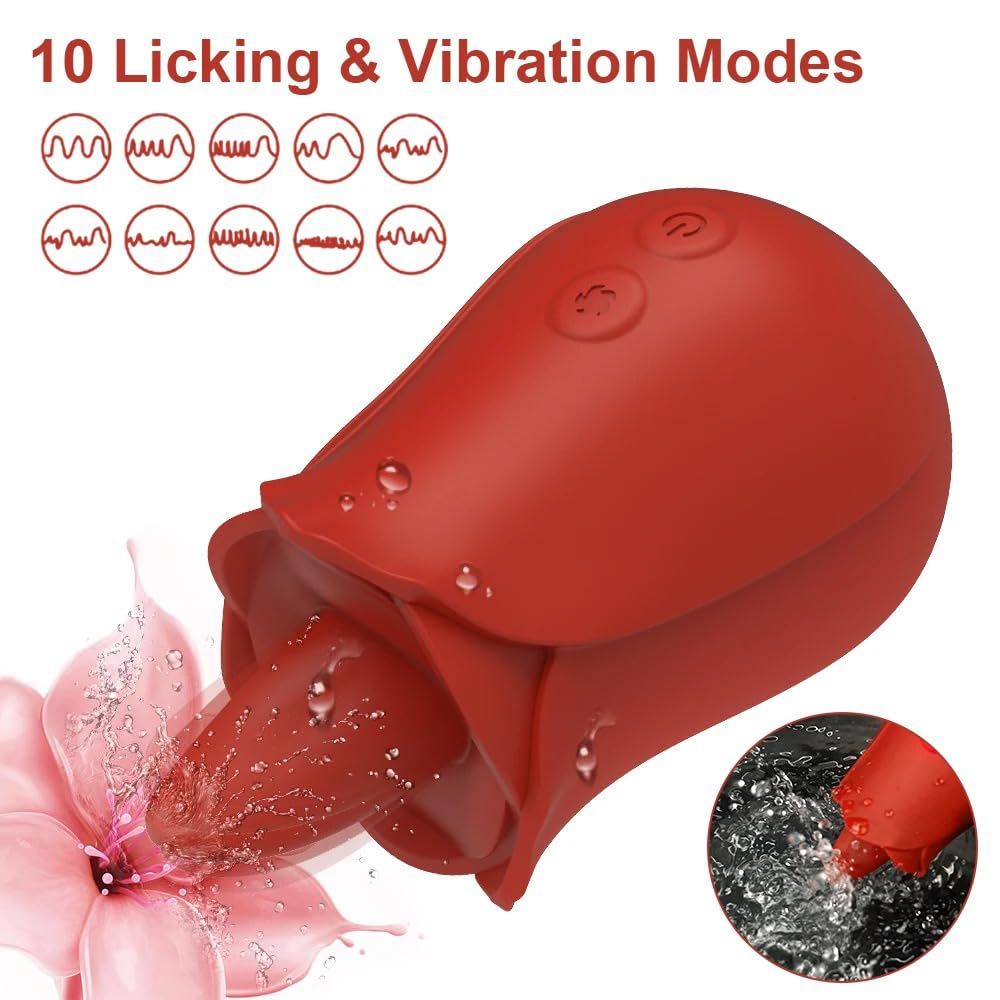 Vibratore carino a forma di fiore leccare la lingua vibratore per le donne capezzolo clitoride massaggio donne clitoride orgasmo merci giocattoli del sesso per adulti prodotti