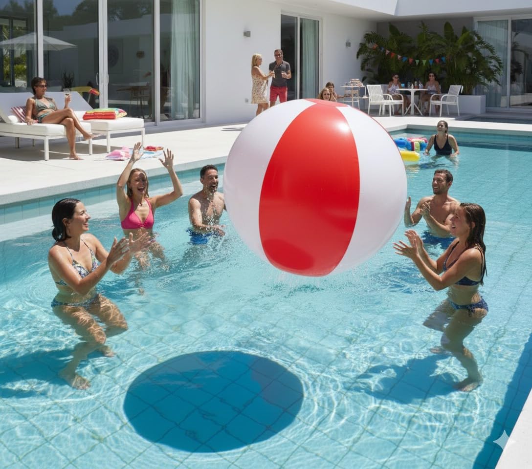 Dozer Ballon de plage gonflable géant XXL de 300 cm de circonférence, idéal pour la piscine, le jardin et les événements, festivals, fêtes d'anniversaire, jouet d'été