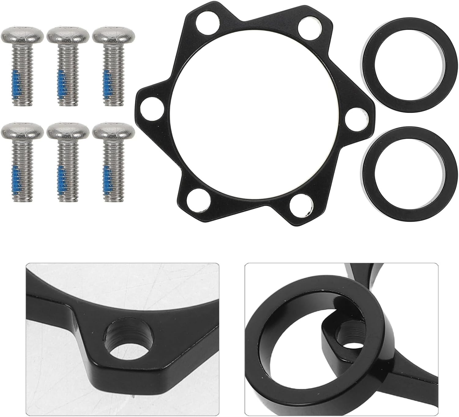 Disc Brake Mount Adaptor and Hub Adapter Set, Front Boost Conversion Spacer for Mountain Bike Thru Axle Fork, 100x15 to 110x15 Bike Disc Brake Spacer Compatible with Rotor Mounting