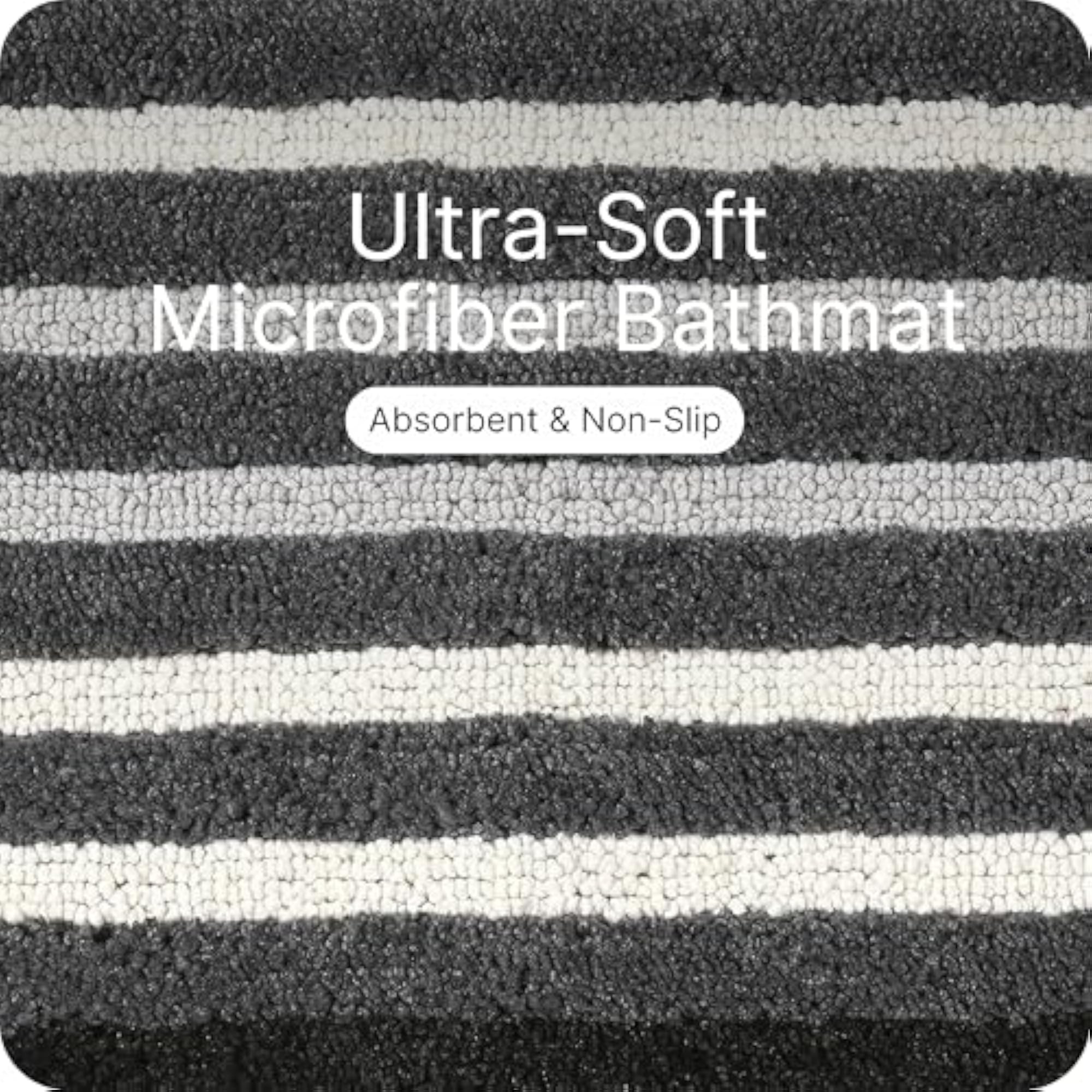 Microfiber Black Bathmat & Runner, 40X58, 40X100 cm