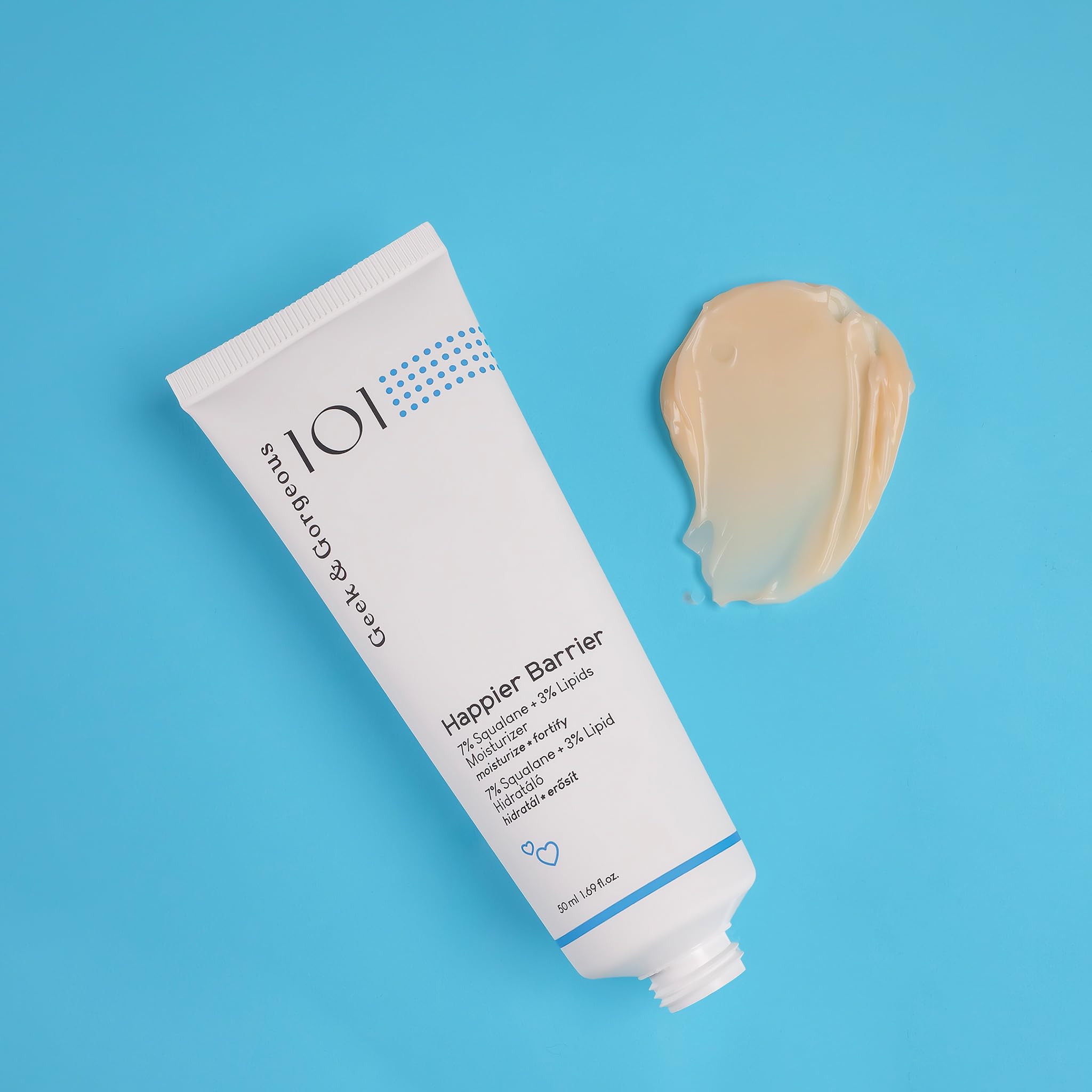 Geek & Gorgeous Happier Barrier – Crema nutriente – Crema per la pelle per una sana barriera cutanea e una pelle morbida come la seta, per pelli secche, normali e miste, tubo da 50 ml