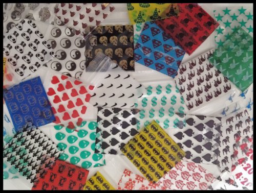 100 Mini Ziplock Baggies High End Quality 1515 25 Designs Mix Design Bags