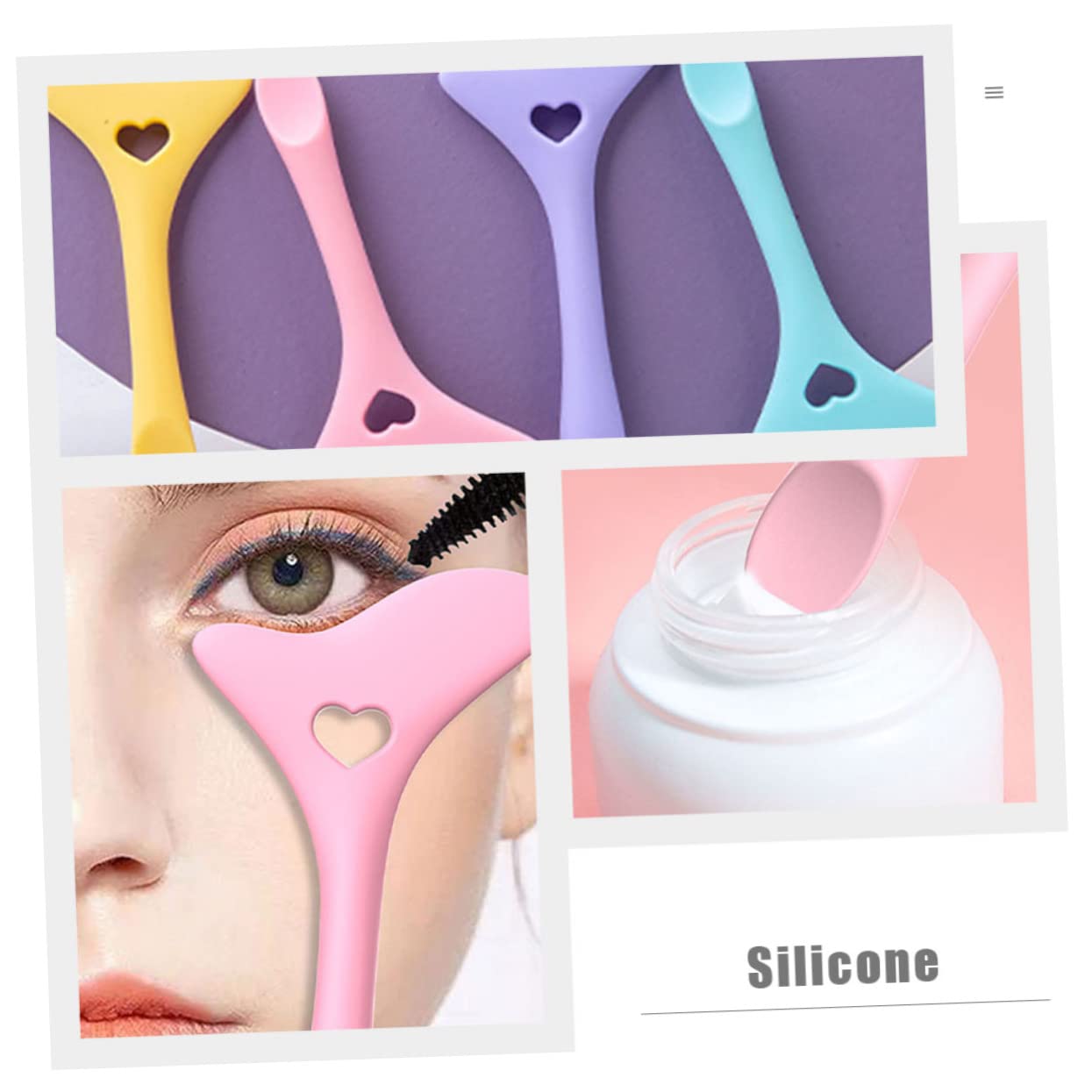FRCOLOR 10pezzi Stencil Silicone Per Eyeliner Strumenti Multi-funzionali Per Applicazione Precisa Eyeliner e Cosmetici Per Occhi Per Iniziare e Professionisti Colori Rosa