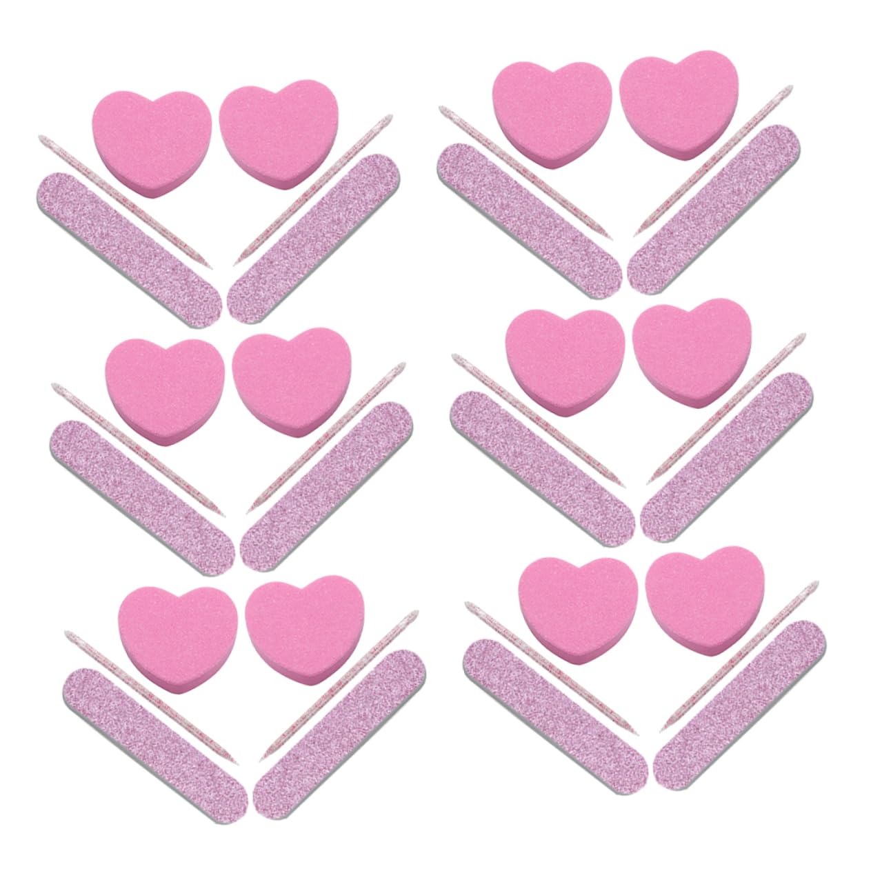 PartyKindom 20Sets Nail Art Tools Kit Includes Nail Polishing Strips and Heart Shaped Sponge Files for DIY Nail Designs Portable and Compact for and Use