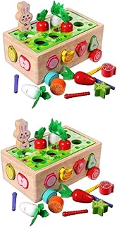 Toyvian 2 Peças Blocos De Construção De Brinquedo Para Crianças Blocos De Construção De Madeira Blocos De Construção Para Crianças Blocos De Bebê Playpin De Madeira Jogo De Quebra-Cabeça