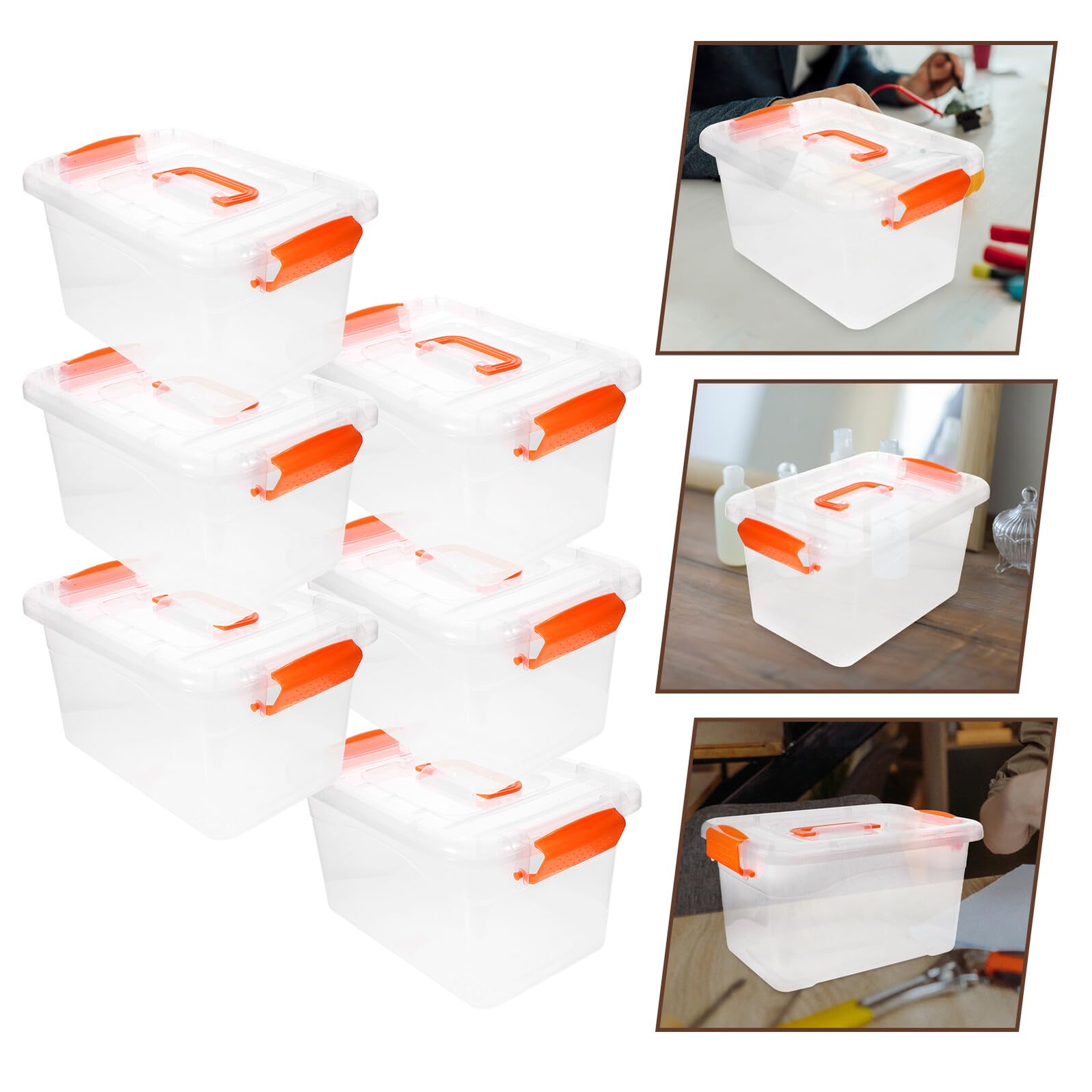ERINGOGO Caja Organizadora de Plástico de 3 L Tapa, 6 Piezas