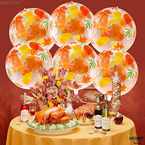 KatchOn Transparent Maple Leaf Thanksgiving Mylar Balloons #TOP24