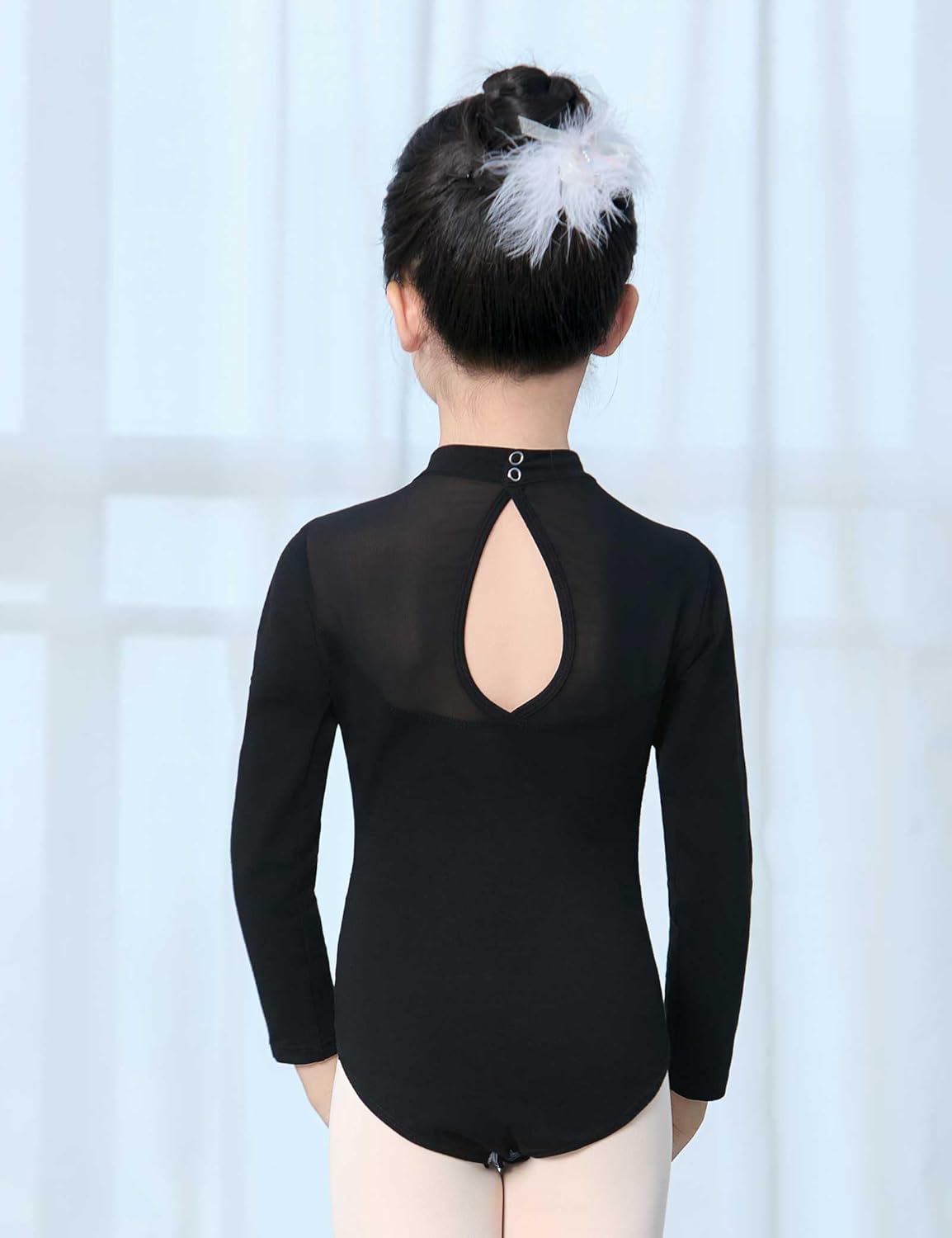 Daydance Sweet High Neck Girls Dance Leotards for Toddler, Long Sleeve Ballet Outfits for Training, Practice, Performance - Image 2