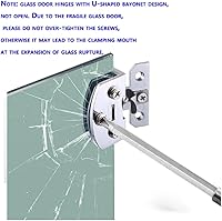 Vista 6 de Bisagra de puerta de cristal de plata Bisagra de gabinete de exhibición Abrazadera de cristal de 90 grados conveniente para 0.197-0.315 in
