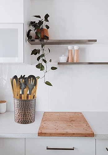 Miniatura 8 de Monarch Abode 19677 Organizador interior de cocina martillado a mano de metal para utensilios de cocina, multiusos, grande, acabado de cobre