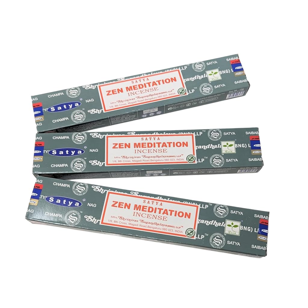 Jrose Collections White Satya Zen Meditation Incense Sticks – 3 X 15G Boxes With Jrose Incense Burner | Calming Aromatherapy For Meditation, Relaxation & Home Fragrance | Hand-Rolled In India
