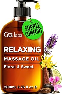 Gya Labs Relaxing Massage Oil - 200ml - Massage Oil for Deep Relaxation and Daily Wellness - Fast-Absorbing and Non-Greasy Formula, Non-GMO and Cruelty-Free