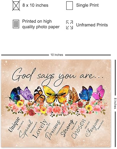 Vista 2 de God Says You Are Wall Art - Boho Decor - Christian Inspirational Encouragement Gifts for Women - Bible Verses, Psalms, Scripture Wall Decor