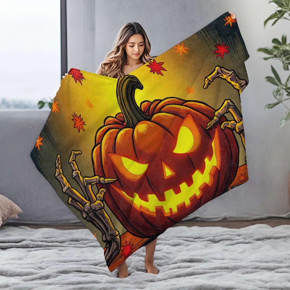 Couverture polaire mains squelettiques pour des soirées cinéma d'Halloween réussies