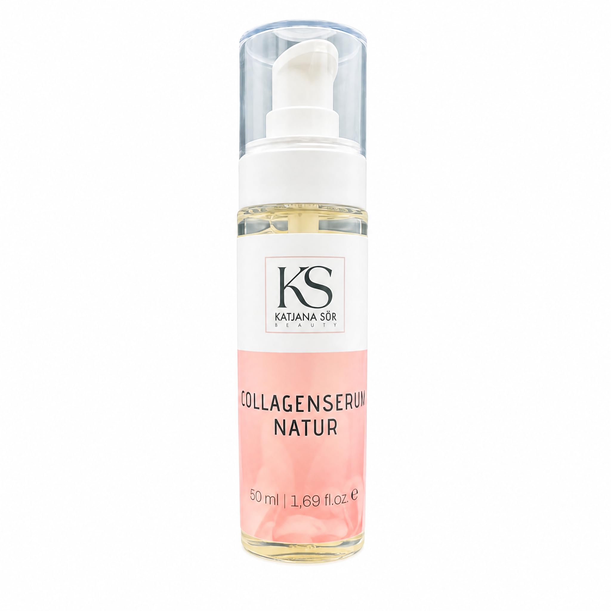 KS Beauty Collagenserum Natur – Hyaluron, Aloe Vera & Rosenöl 50 ml | Feuchtigkeitsserum mit tierischem Kollagen, Aloe Vera & Rosenöl – für trockene, reife und sensible Haut