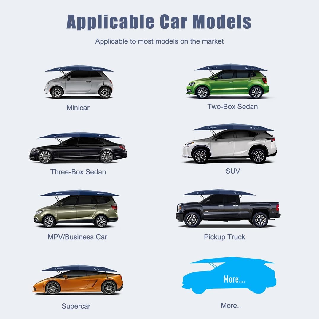 Fully Automatic Car Tent Removable Carport Folding Portable Car Protection Car Umbrella Sun Protection Car Awning Cover with Remote Control Blue 188 in Fully Automatic Car Tent Removable Carport Folding Portable Car Protection Car Umbrella Sun Protection Car Awning Cover with Remote Control Blue 188 in