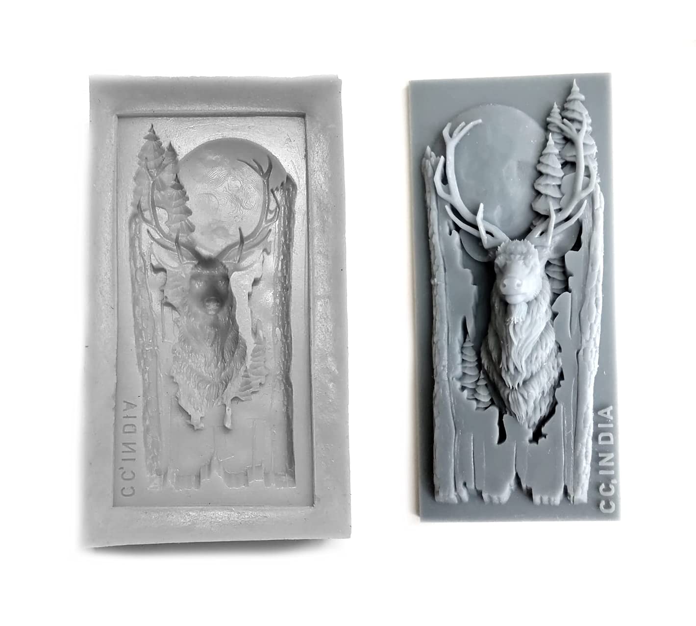 AIM Deer Head Pattern Silicone Mold DIY soap Resin Cement Frame Flexible and Reusable Silicone Mould-image-16
