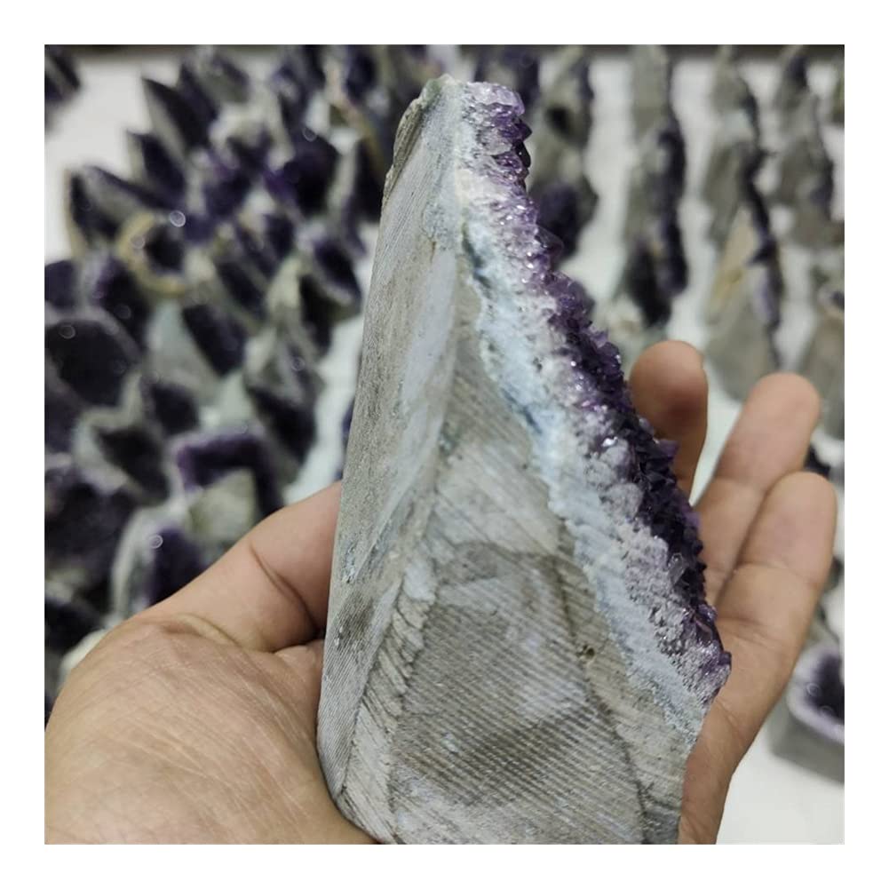 Gran Amatista Racimo Geoda Cristal Cuarzo Corte Base Amatista Espécimen Uruguay Equilibrio Piedra Preciosa Decoración Inicio Colecciones (Size : 450-550g)