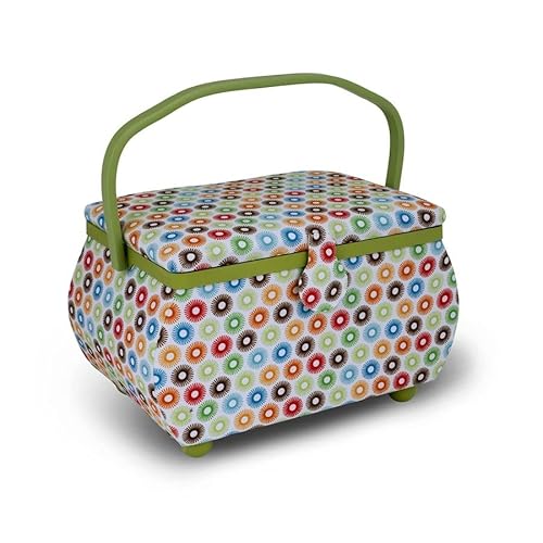 Sewing Basket Large Curved Sewing Basket, Multicolor Retro