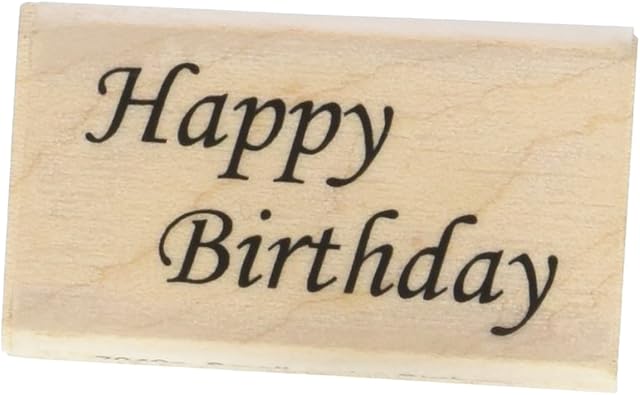 Art Stamps Small Script Birthday Stamp, Black