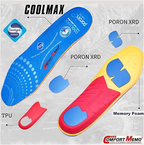Miniatura 4 de Plantilla de repuesto antifatiga con soporte de arco para mujeres y hombres, plantillas de ajuste de memoria, Azul_rc940