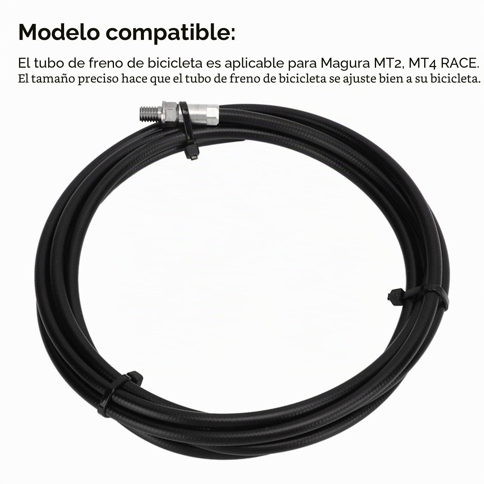 Alomejor Kit de Manguera de Freno de Bicicleta, Manguera de Freno de Disco Hidráulico de 2 M con Inserto de Conexión para Modificación de Reparación de Bricolaje Magura MT2 MT4 Race